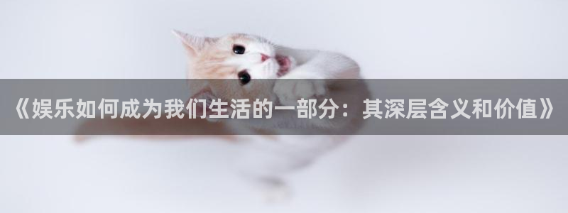 尊龙时凯体育游戏：《娱乐如何成为我们生活的一部分：其深层含义和价值》